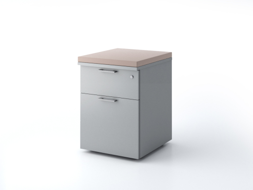 Caisson mobile 2 tiroirs uni avec coussin pas cher