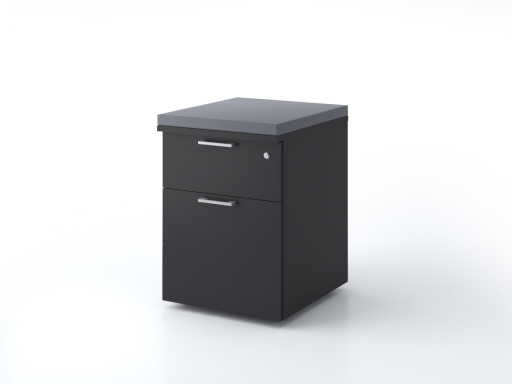 Caisson mobile 2 tiroirs uni avec coussin pas cher