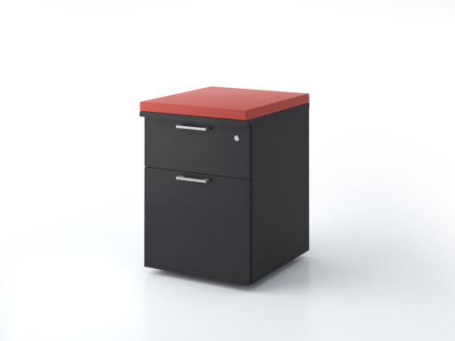 Caisson mobile 2 tiroirs uni avec coussin pas cher
