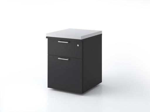 Caisson mobile 2 tiroirs uni avec coussin pas cher