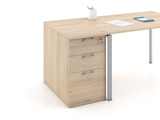 Caisson hauteur bureau OFFLINE 3 tiroirs uni pas cher