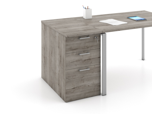 Caisson hauteur bureau OFFLINE 3 tiroirs uni pas cher