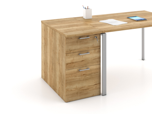 Caisson hauteur bureau OFFLINE 3 tiroirs uni pas cher