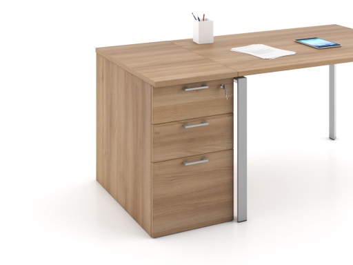 Caisson hauteur bureau OFFLINE 3 tiroirs uni pas cher