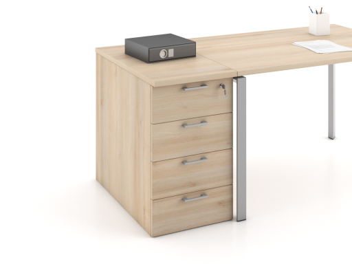 Caisson hauteur bureau OFFLINE 4 tiroirs uni pratique