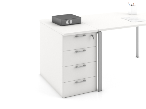 Caisson hauteur bureau OFFLINE 4 tiroirs uni pratique