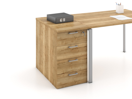 Caisson hauteur bureau OFFLINE 4 tiroirs uni pratique