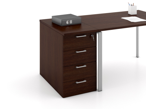 Caisson hauteur bureau OFFLINE 4 tiroirs uni pratique