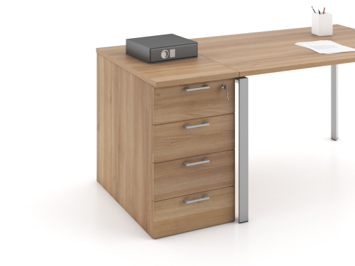 Caisson hauteur bureau OFFLINE 4 tiroirs uni pratique