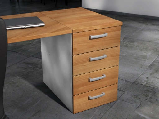 Caisson hauteur bureau OFFLINE 4 tiroirs bicolore pratique