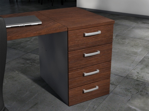 Caisson hauteur bureau OFFLINE 4 tiroirs bicolore pratique