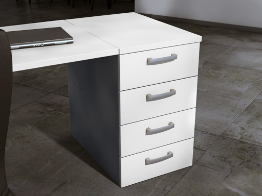 Caisson hauteur bureau OFFLINE 4 tiroirs bicolore pratique