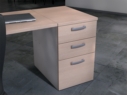 Caisson hauteur bureau OFFLINE 3 tiroirs bicolore