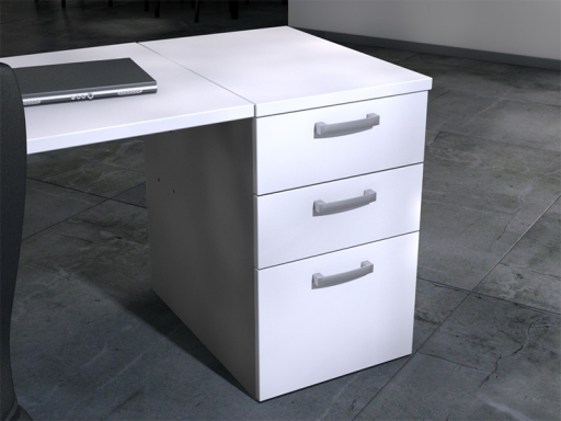Caisson hauteur bureau OFFLINE 3 tiroirs bicolore