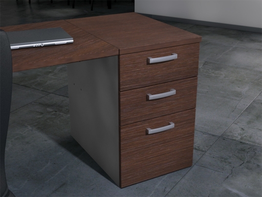 Caisson hauteur bureau OFFLINE 3 tiroirs bicolore