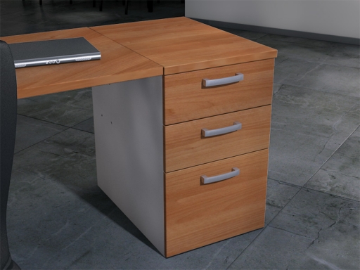 Caisson hauteur bureau OFFLINE 3 tiroirs bicolore