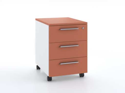 Caisson mobile bicolore 3 tiroirs laqué mat