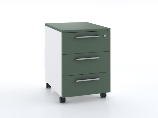Caisson mobile bicolore 3 tiroirs laqué mat