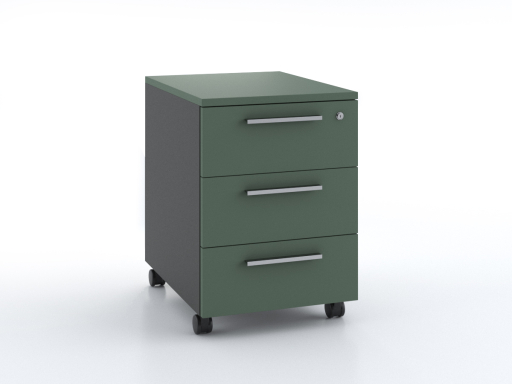Caisson mobile bicolore 3 tiroirs laqué mat