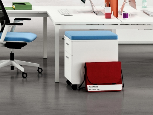 Caisson mobile 2 tiroirs avec coussin pas cher