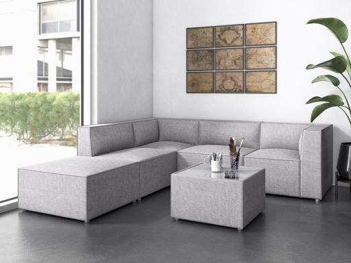 Banquette d'accueil en angle modulable 4 places