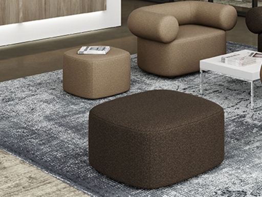Pouf design en similicuir DOCKER, fabriqué en Italie