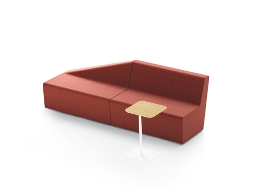 Banquette 4 places avec dossier asymétrique, made in France