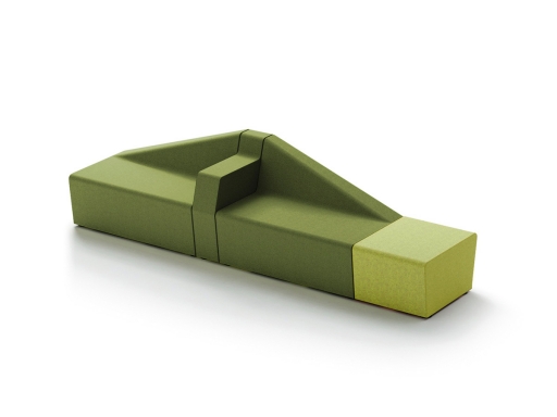 Banquette d'accueil 5 places L293 avec séparateur, made in France