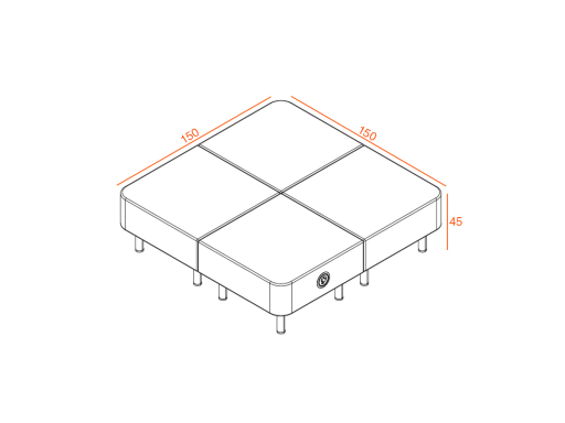 Pouf modulable innovant pour espaces professionnelles, fabriqué en Italie