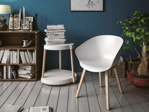 Chaise d'accueil design pieds bois
