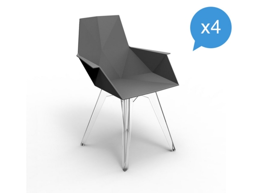 Lot de 4 chaises d'extérieur design