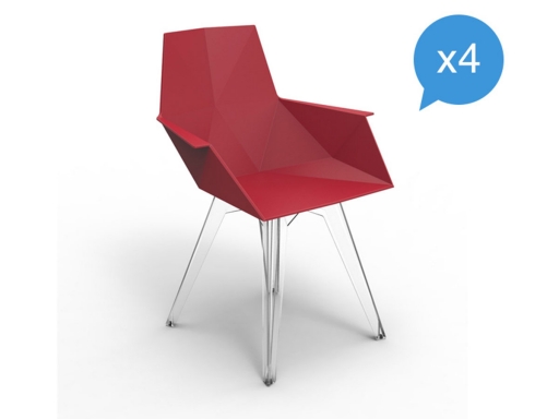 Lot de 4 chaises d'extérieur design
