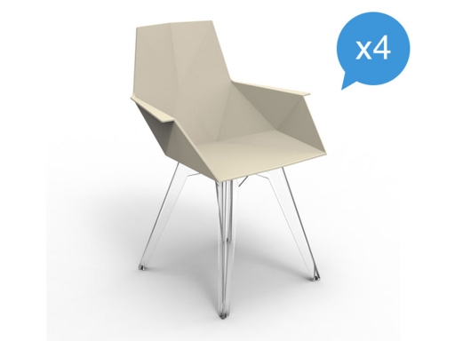 Lot de 4 chaises d'extérieur design