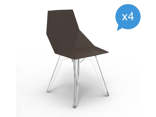 Lot de 4 chaises d'extérieur design