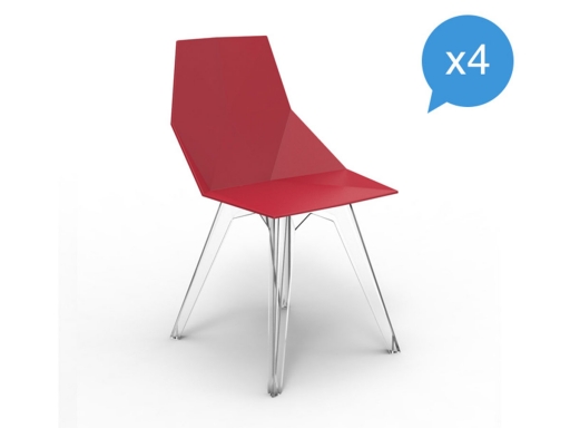 Lot de 4 chaises d'extérieur design