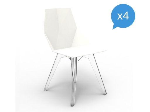 Lot de 4 chaises d'extérieur design