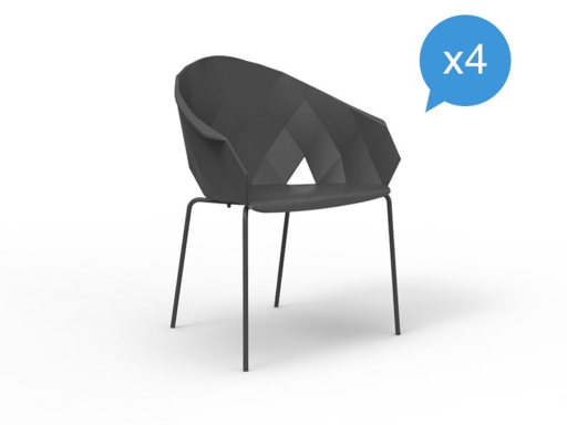 Lot de 4 chaises d'extérieur design