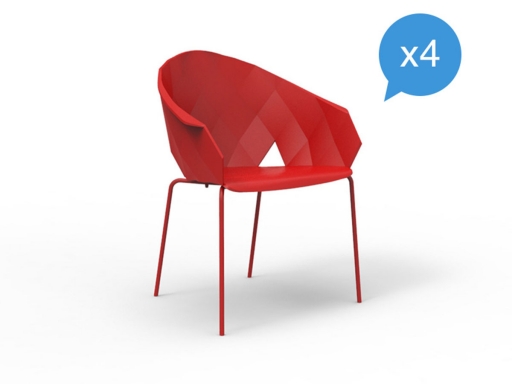 Lot de 4 chaises d'extérieur design