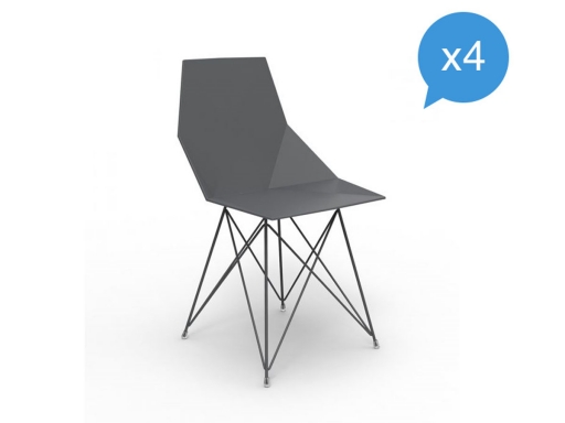 Lot de 4 chaises d'accueil design