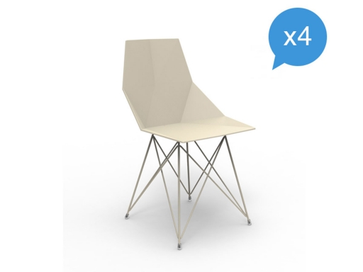 Lot de 4 chaises d'accueil design