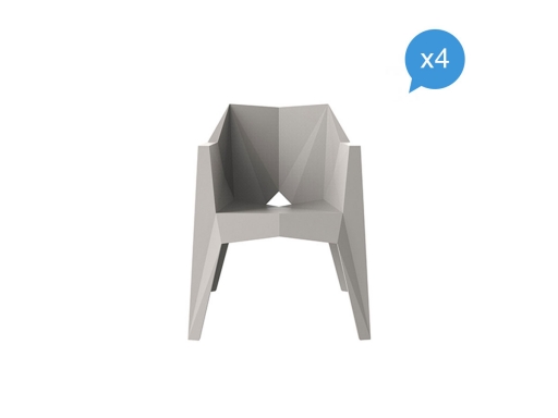 Lot de 4 fauteuils polyvalents SESTO, fabriqué en Espagne