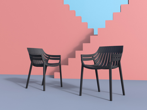 Lot de 4 fauteuils polyvalents design MONACO, fabriqué en Espagne