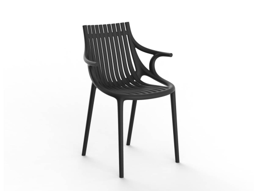 Lot de 4 chaises polyvalentes indoor/outdoor SOLAR avec ou sans accoudoirs, fabrication espagnole