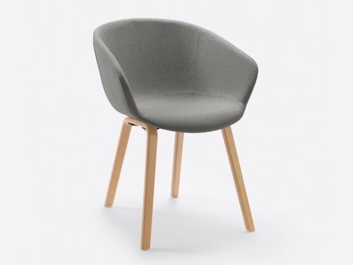 Lot de 2 chaises 4 pieds bois tapissées DARCY, style nordique