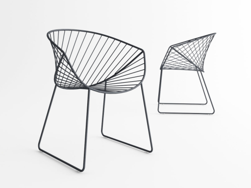 Chaise design intérieur / extérieur en métal, made in Italy