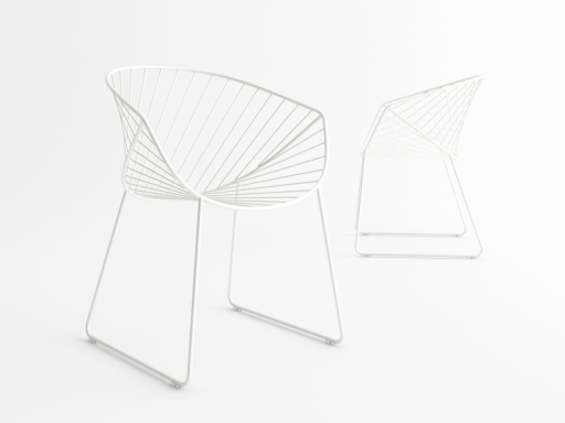 Chaise design intérieur / extérieur en métal, made in Italy