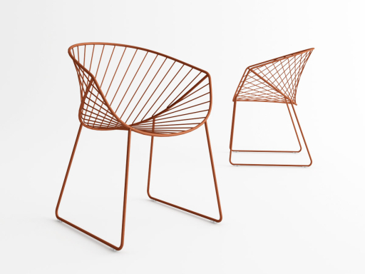 Chaise design intérieur / extérieur en métal, made in Italy