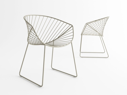 Chaise design intérieur / extérieur en métal, made in Italy