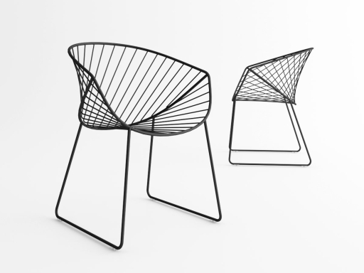Chaise design intérieur / extérieur en métal, made in Italy