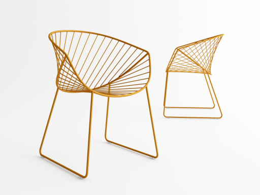 Chaise design intérieur / extérieur en métal, made in Italy